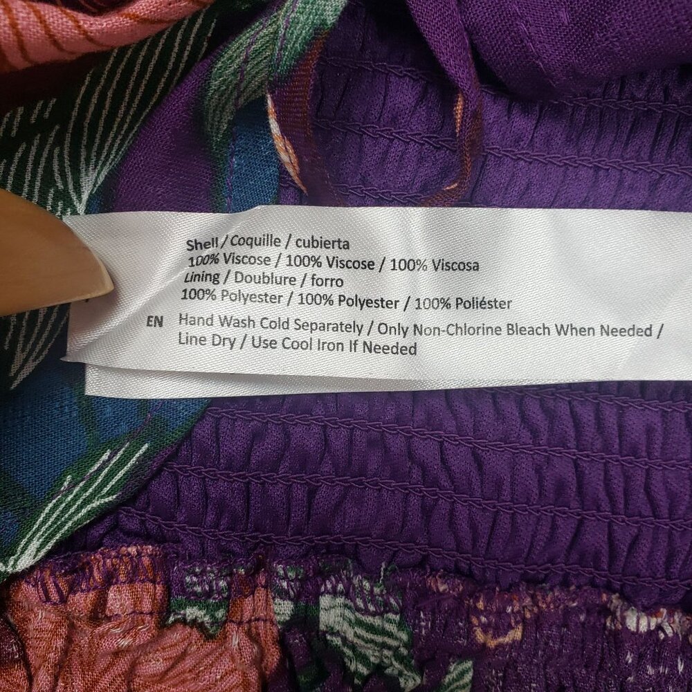 Band Of The Free Floriane LS Blouse Womens Medium Purple Ivory Boho Coquette NWT - Picture 12 of 16